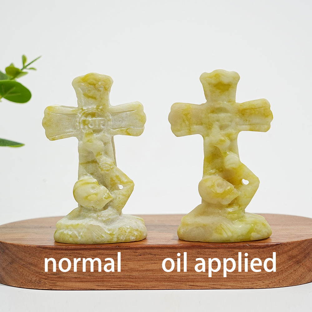 Natural Crystal Carving Skull Cross