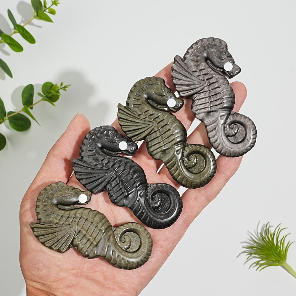 A Slightly Imperfect Natural Crystal Carving Cute Seahorse