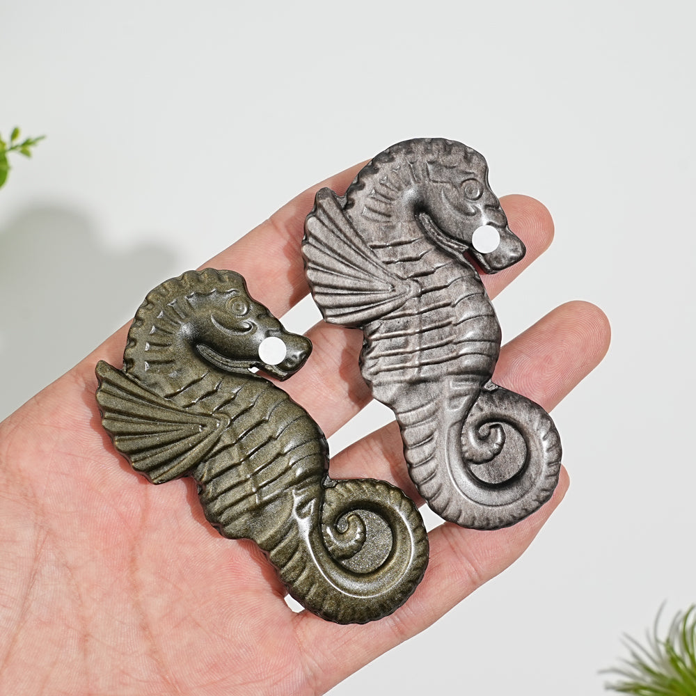 A Slightly Imperfect Natural Crystal Carving Cute Seahorse