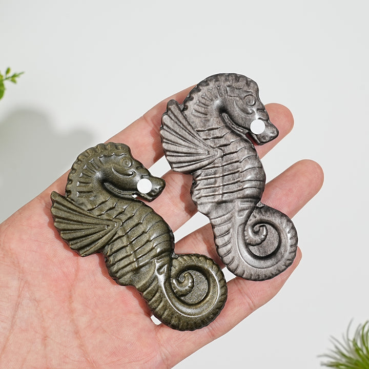 A Slightly Imperfect Natural Crystal Carving Cute Seahorse