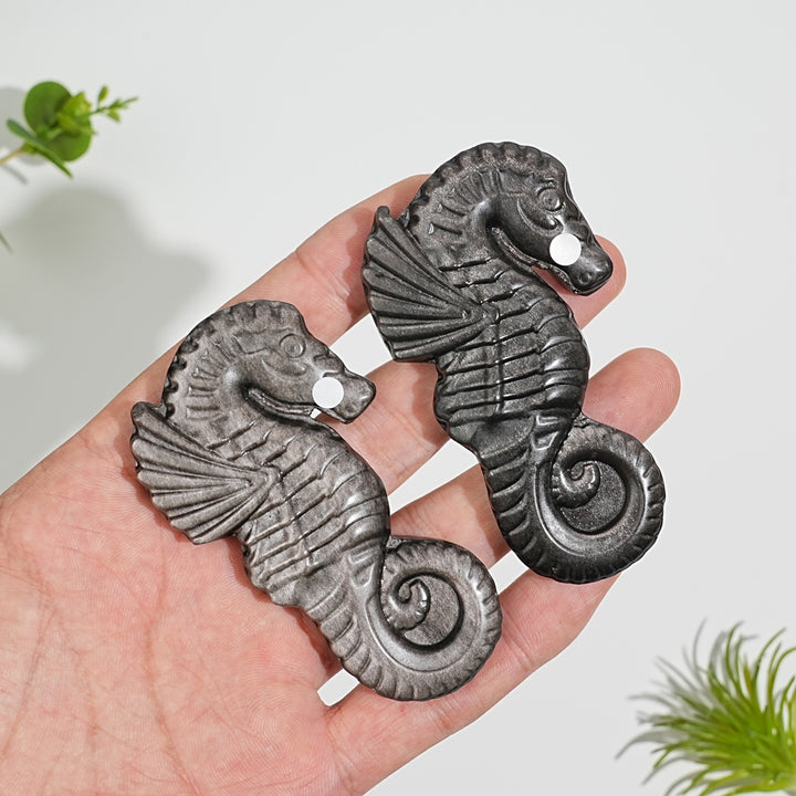 A Slightly Imperfect Natural Crystal Carving Cute Seahorse