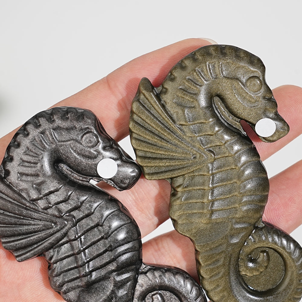 A Slightly Imperfect Natural Crystal Carving Cute Seahorse