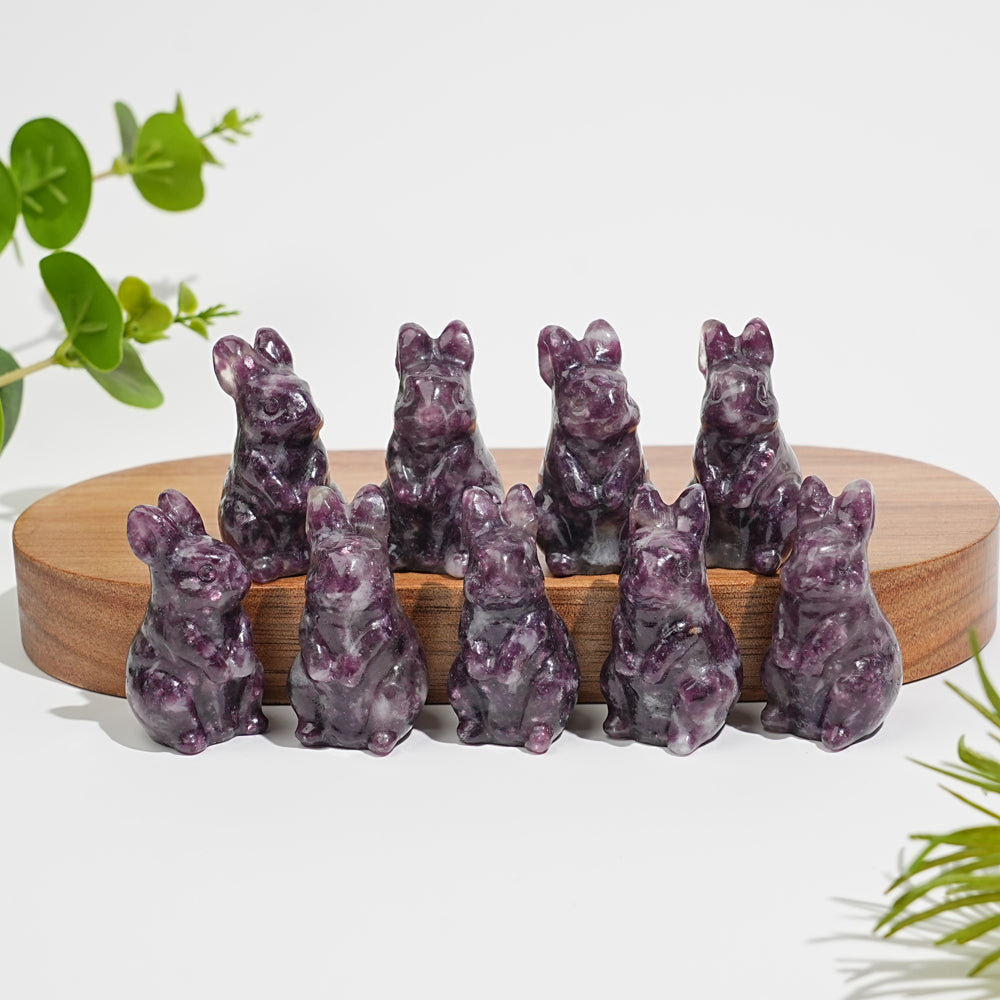 Natural Crystal Carving Lepidolite Rabbit