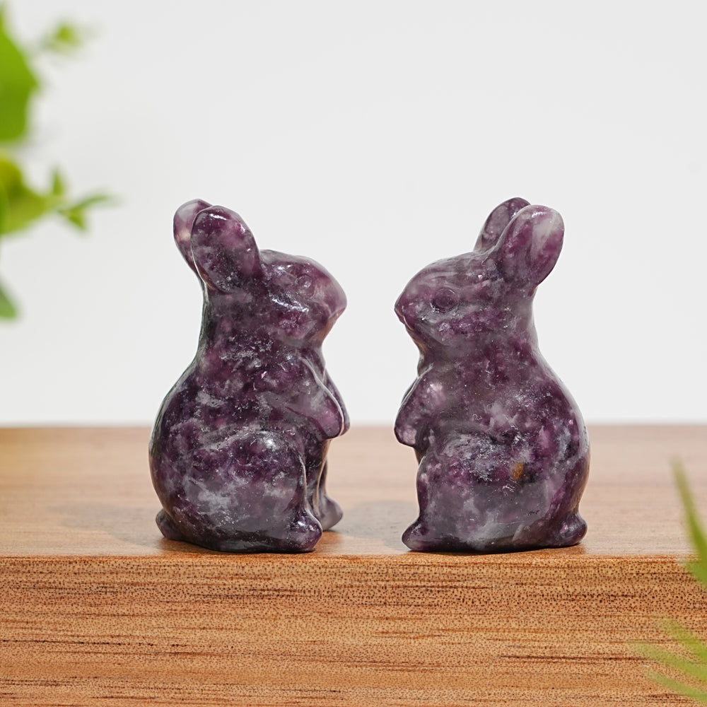 Natural Crystal Carving Lepidolite Rabbit