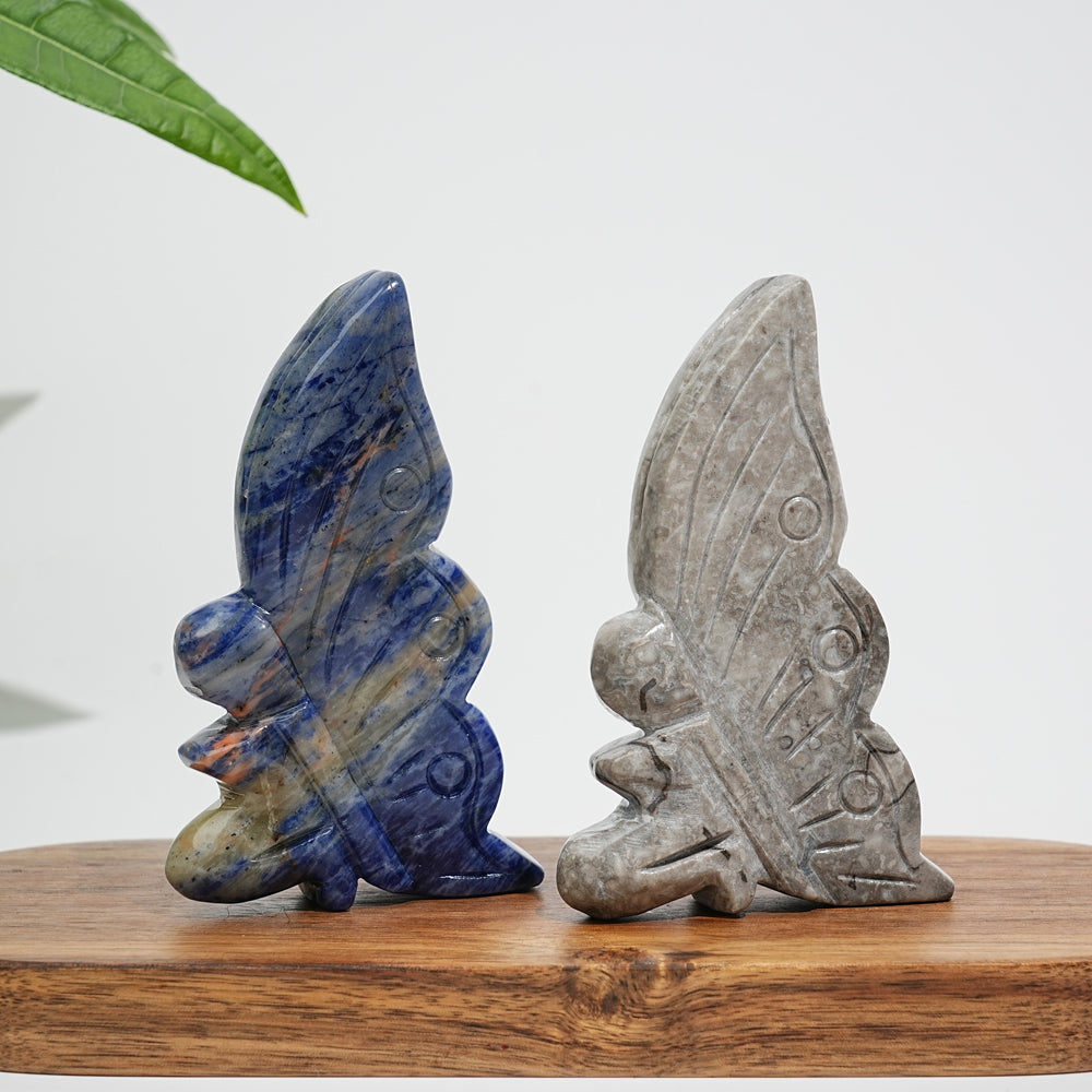 Natural Crystal Fairy Butterfly Carving