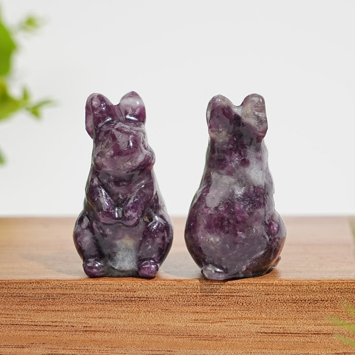 Natural Crystal Carving Lepidolite Rabbit