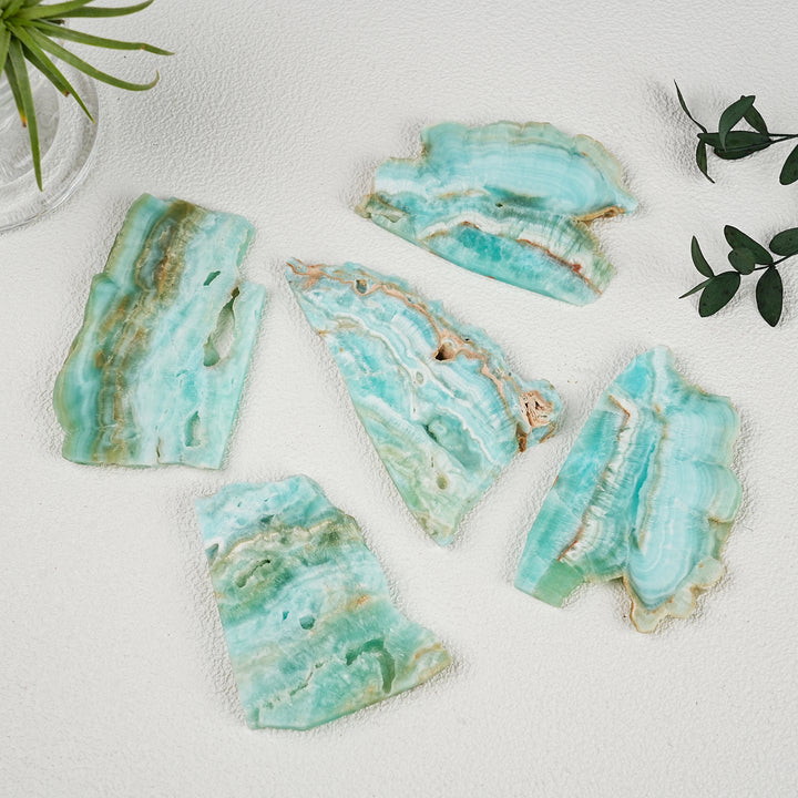 Natural Hemimorphite Slices