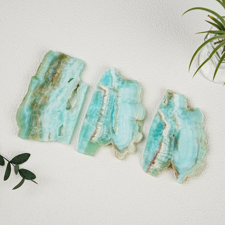 Natural Hemimorphite Slices