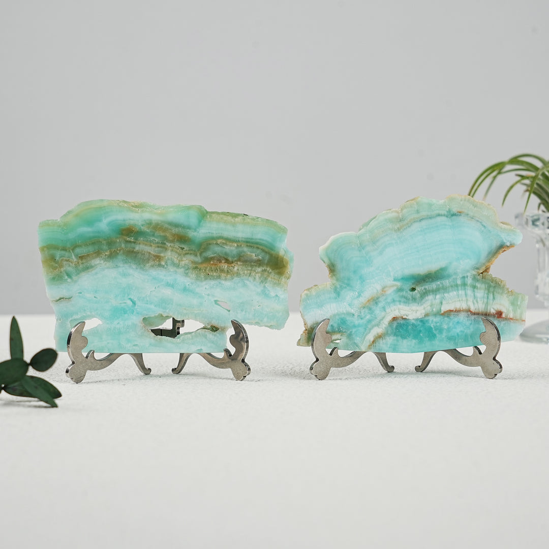 Natural Hemimorphite Slices