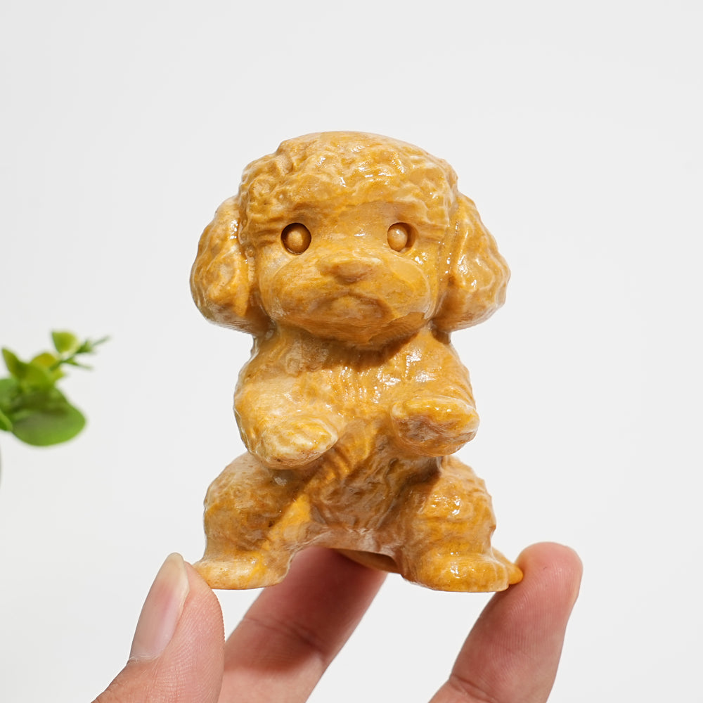 Natural Crystal Carving Happy Poodle
