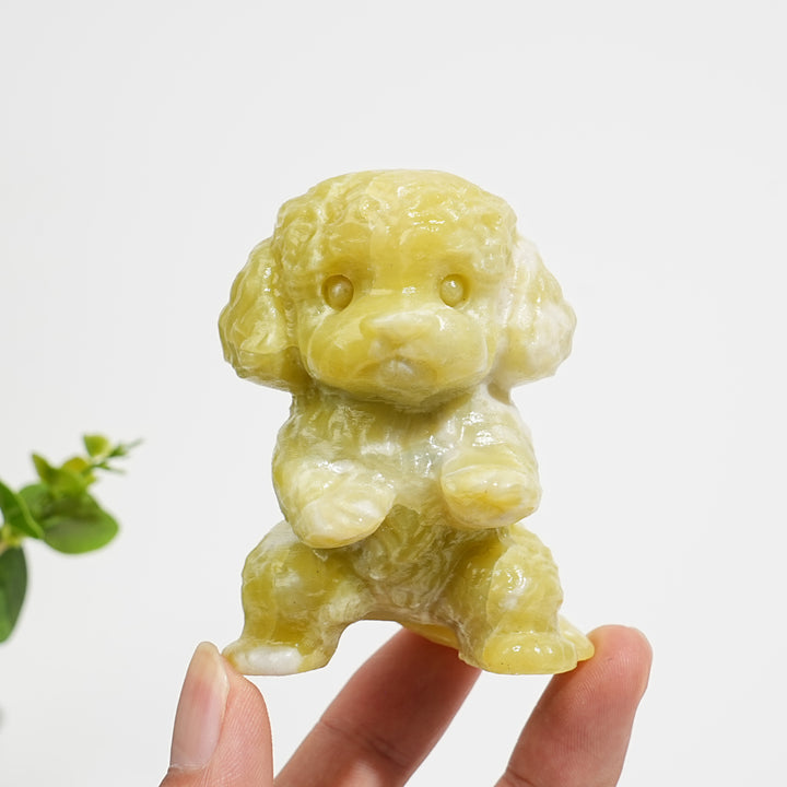 Natural Crystal Carving Happy Poodle