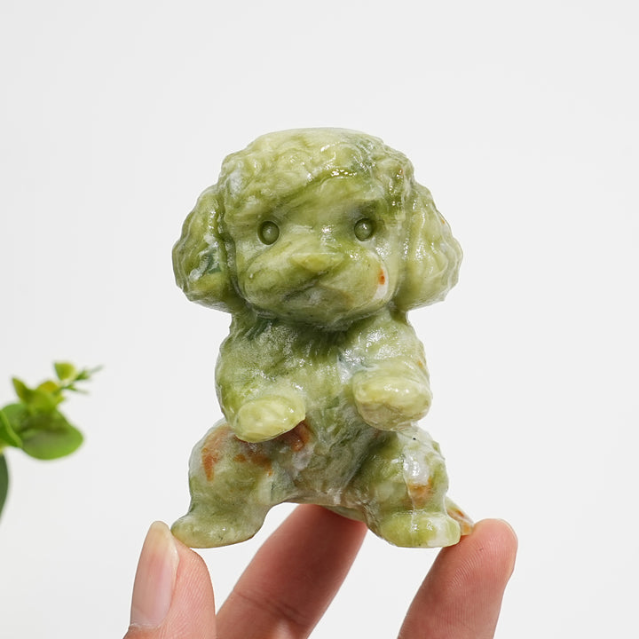 Natural Crystal Carving Happy Poodle