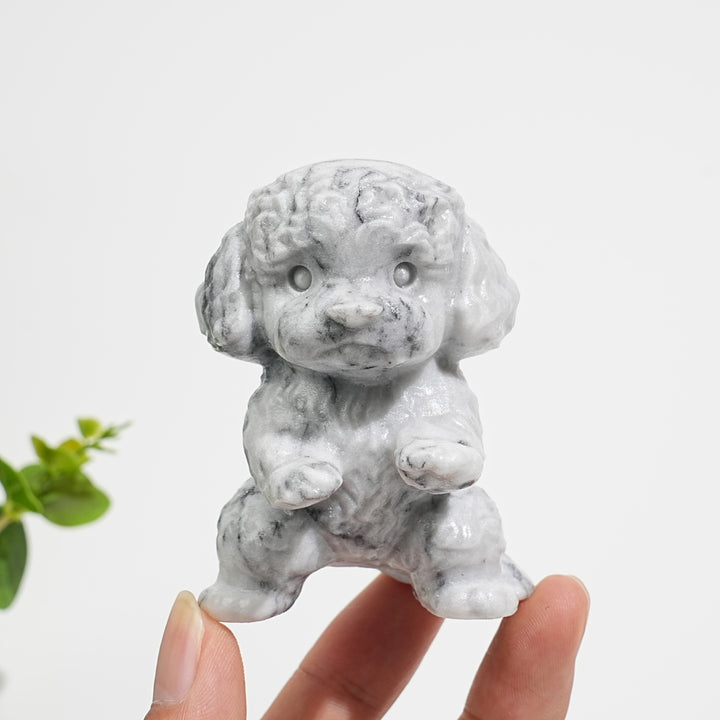 Natural Crystal Carving Happy Poodle