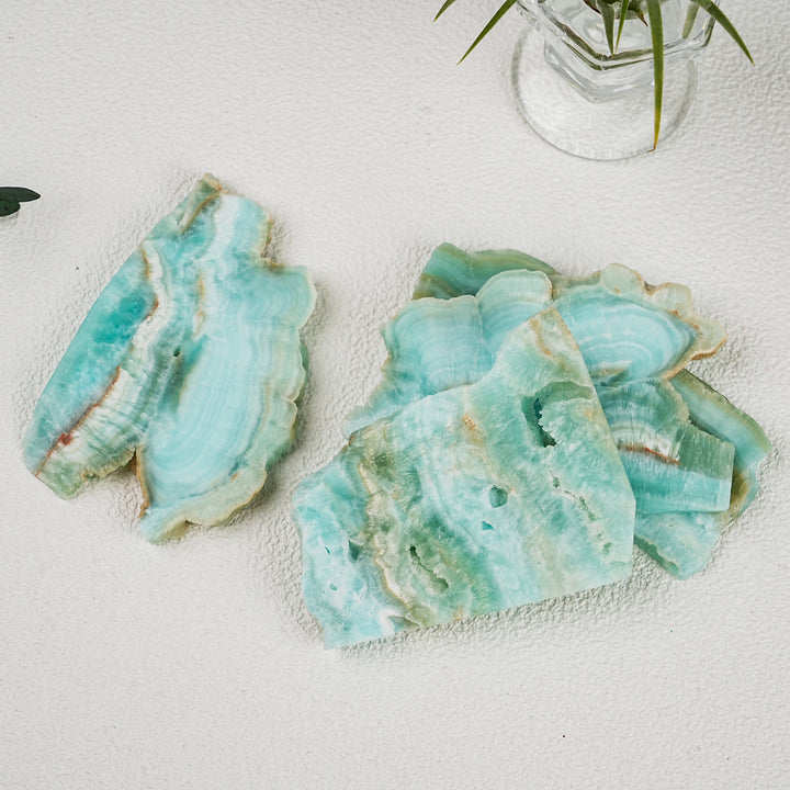 Natural Hemimorphite Slices