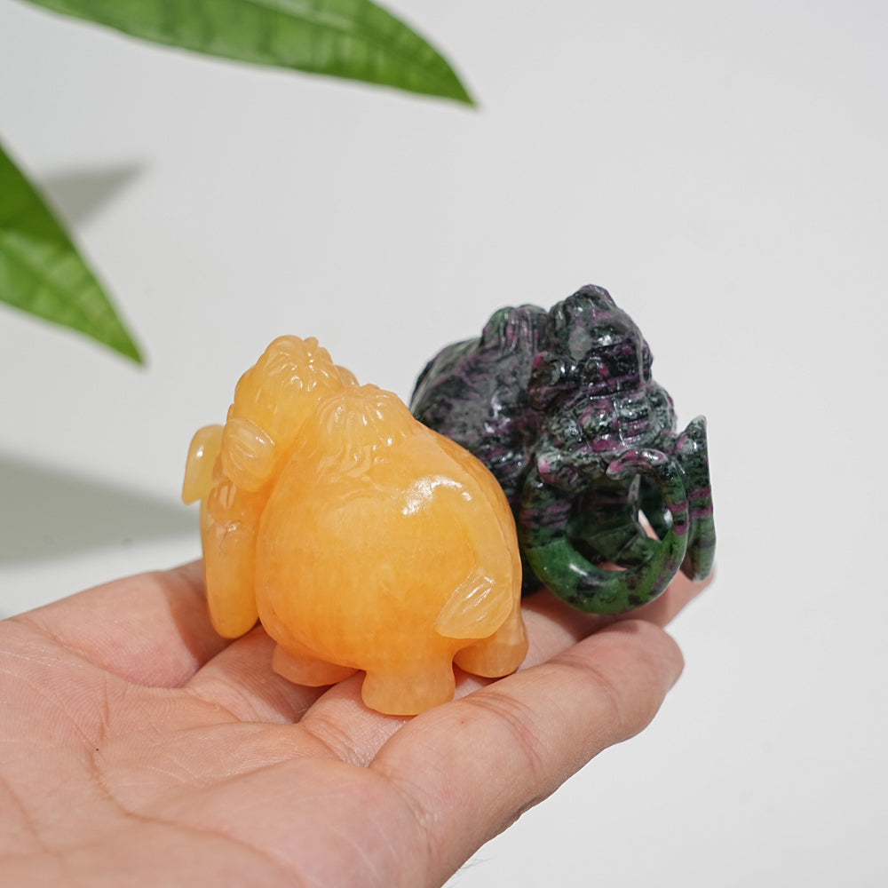 Natural Crystal Auspicious Mammoth Carving