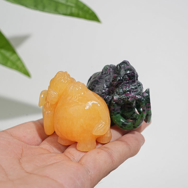 Natural Crystal Auspicious Mammoth Carving