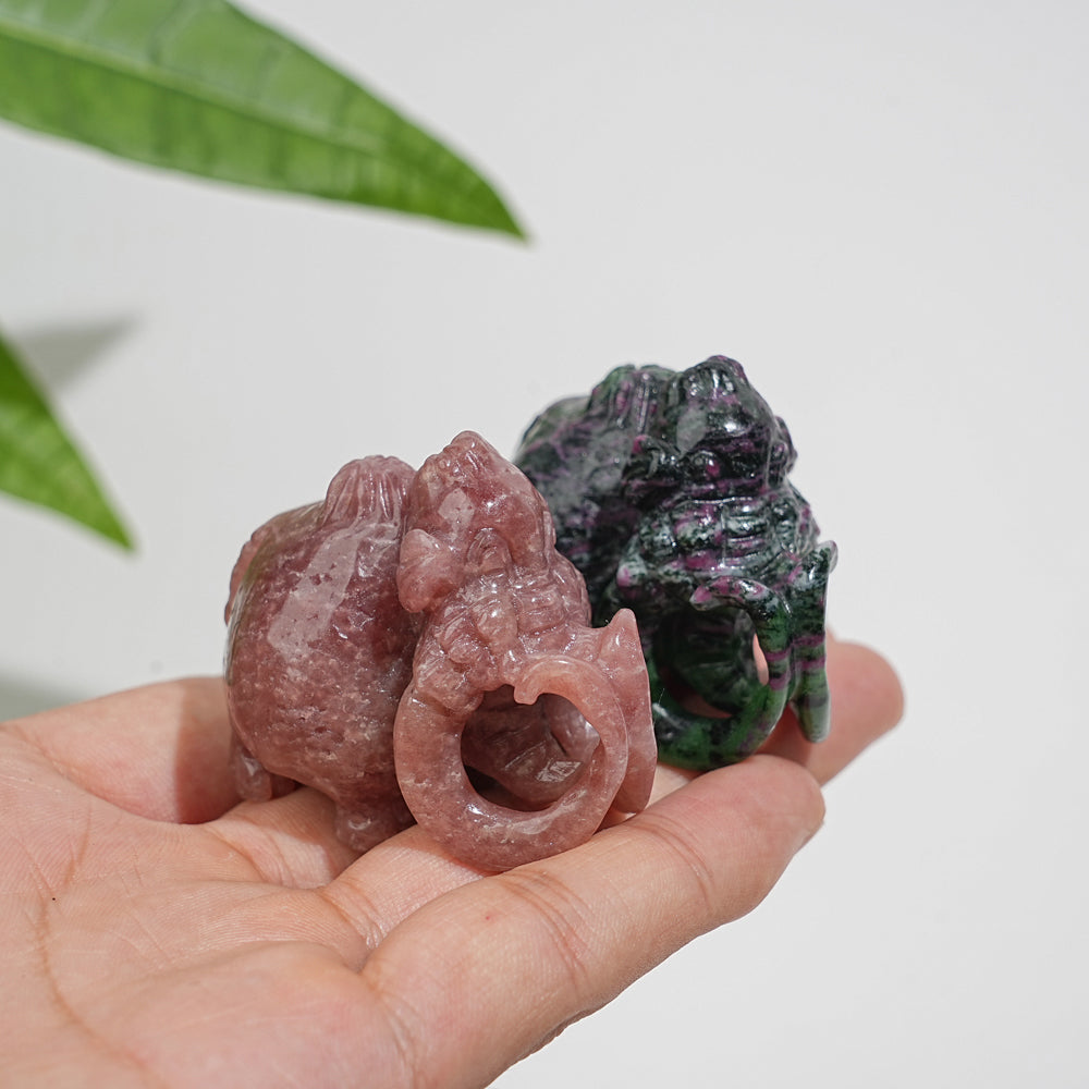 Natural Crystal Auspicious Mammoth Carving
