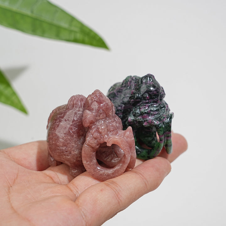 Natural Crystal Auspicious Mammoth Carving