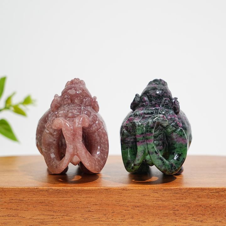Natural Crystal Auspicious Mammoth Carving