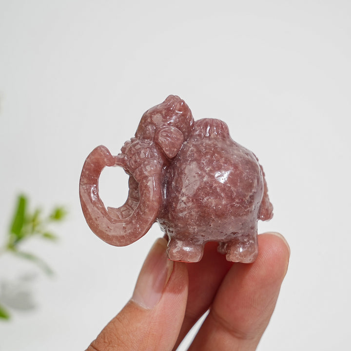 Natural Crystal Auspicious Mammoth Carving