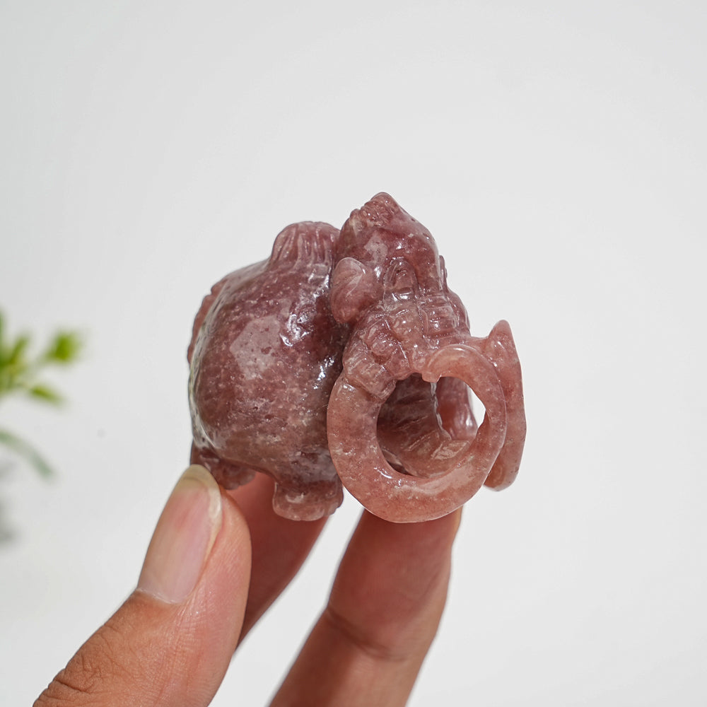 Natural Crystal Auspicious Mammoth Carving