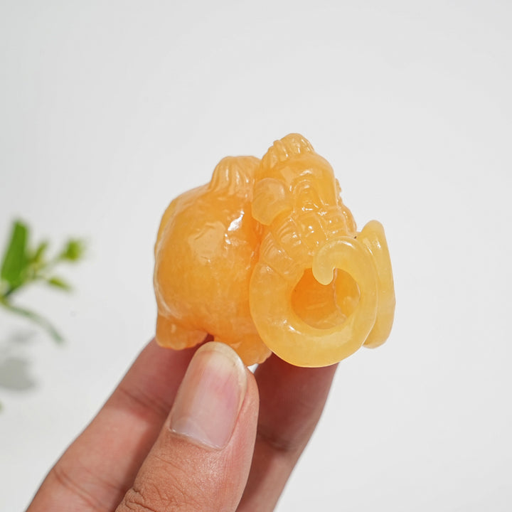 Natural Crystal Auspicious Mammoth Carving