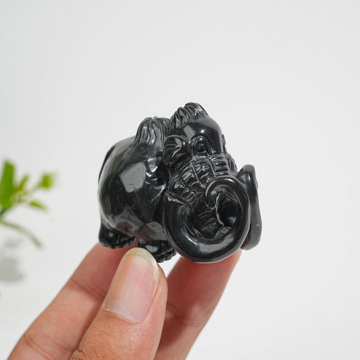 Natural Crystal Auspicious Mammoth Carving