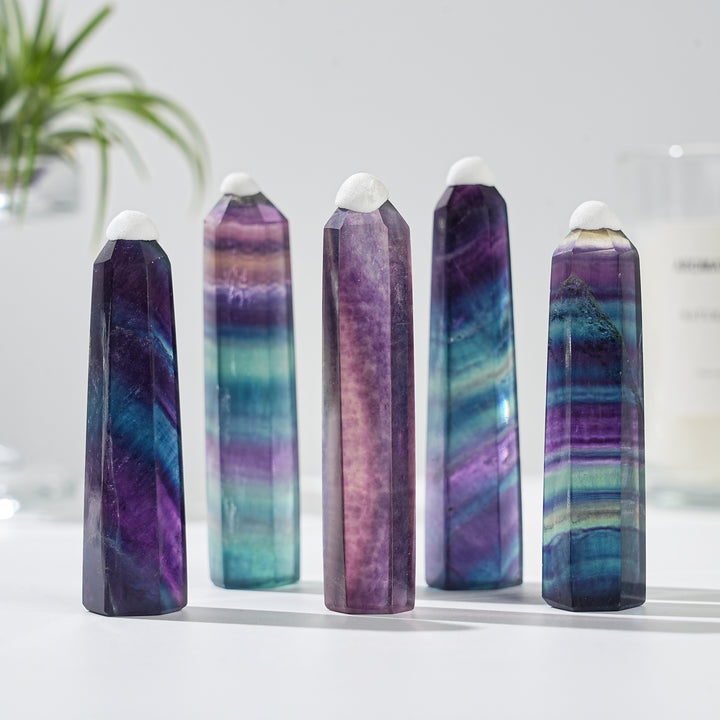 Natural Rainbow Fluorite Point