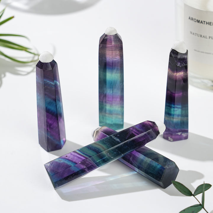 Natural Rainbow Fluorite Point