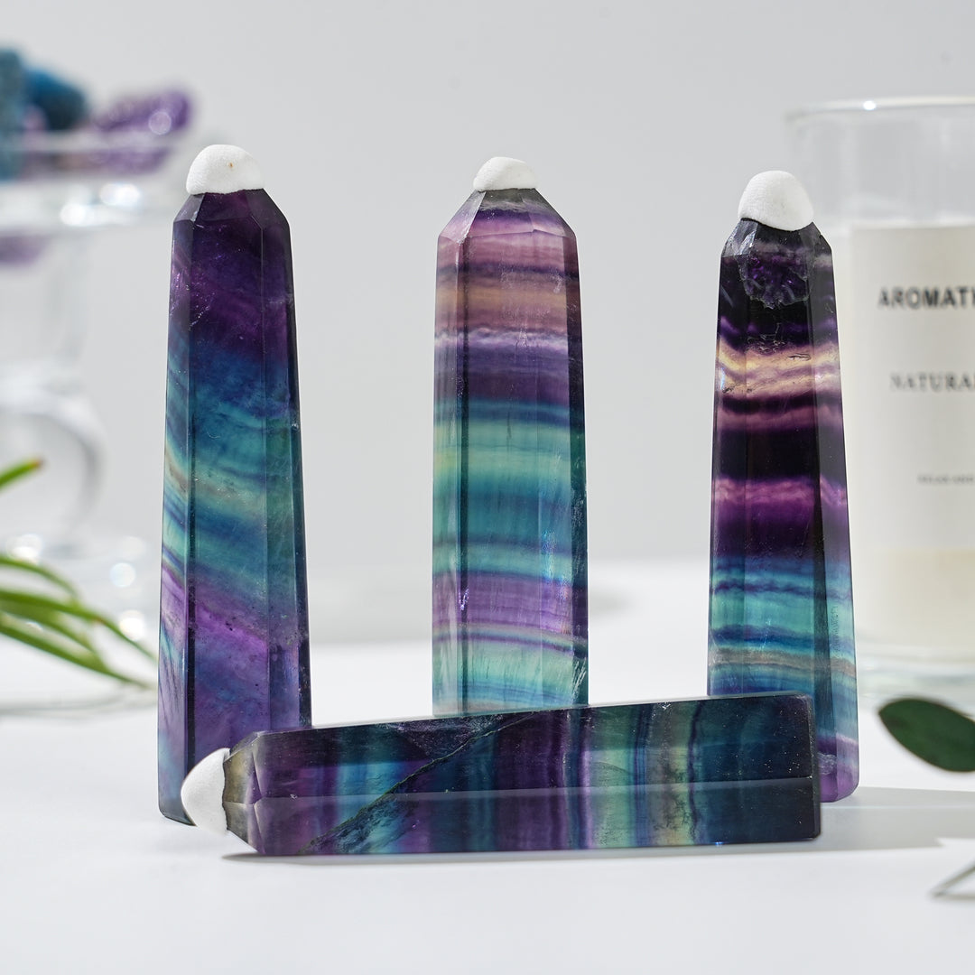 Natural Rainbow Fluorite Point