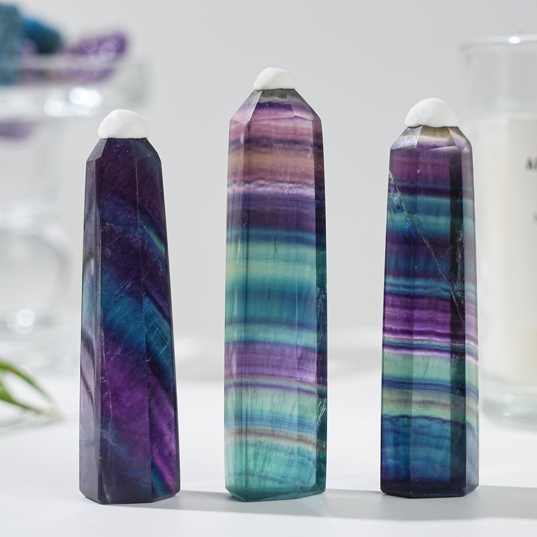 Natural Rainbow Fluorite Point