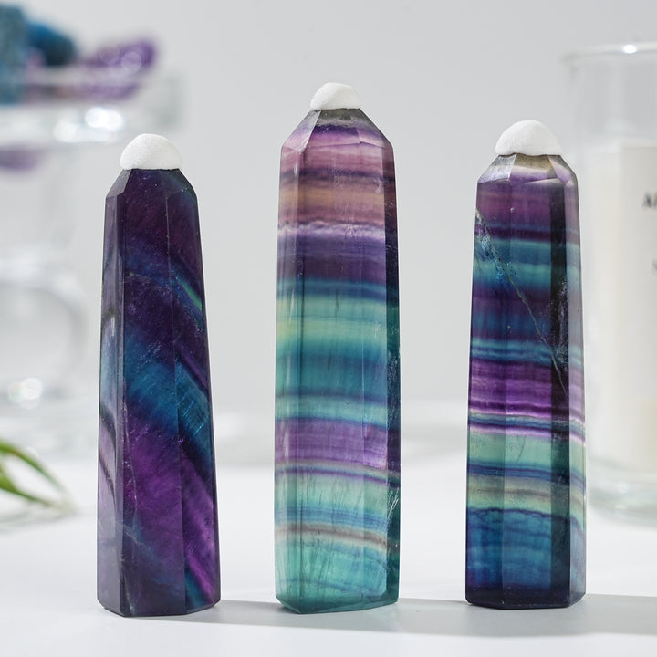Natural Rainbow Fluorite Point