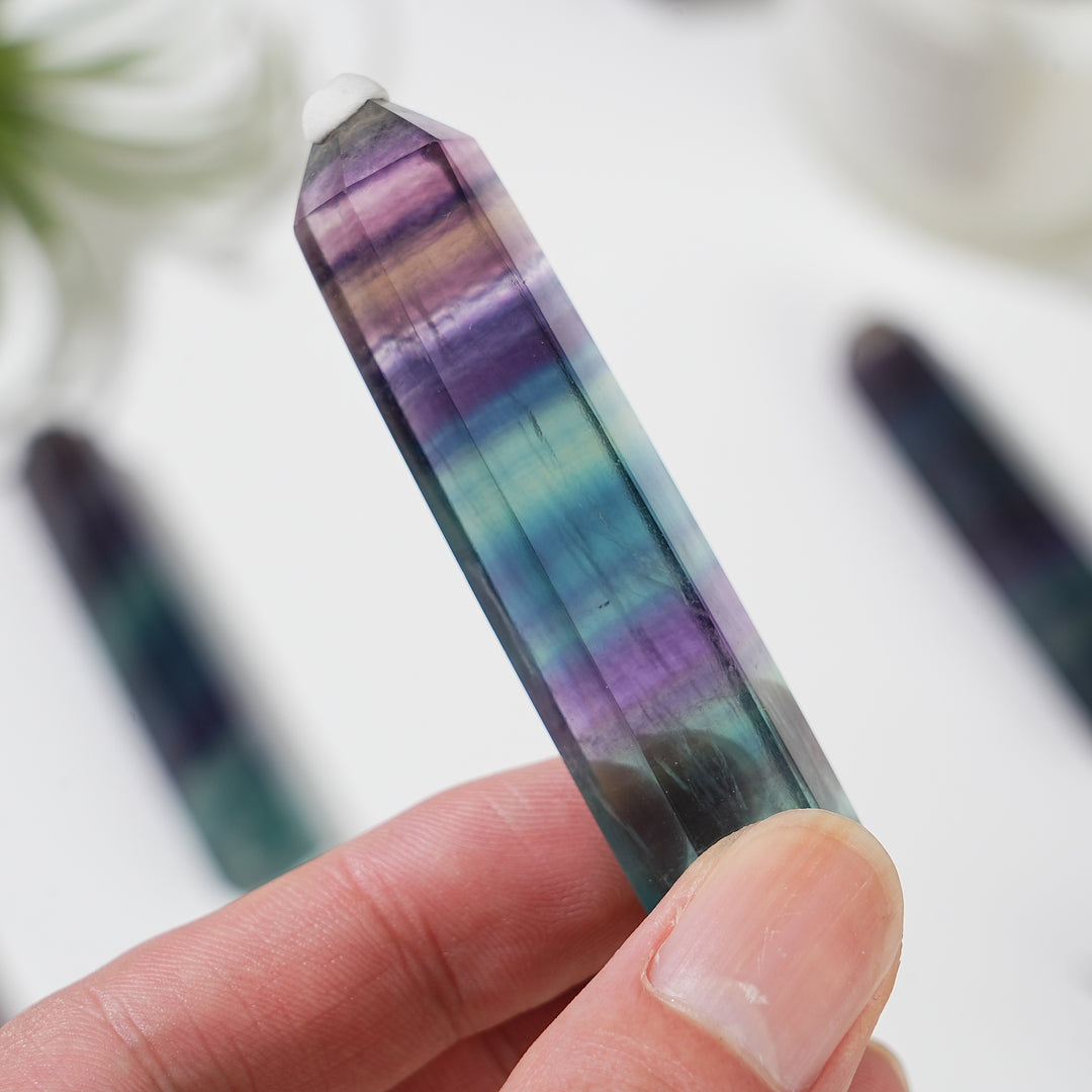 Natural Rainbow Fluorite Point