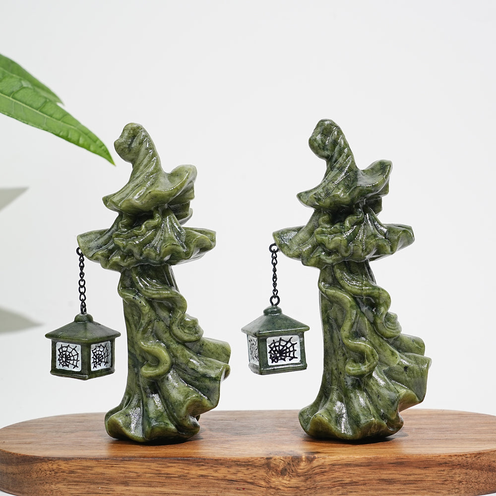 Natural Crystal Lantern Witch Carving