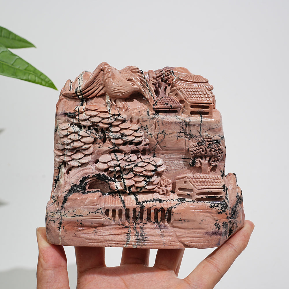Unique,Natural Picture Jasper Landscape Carving