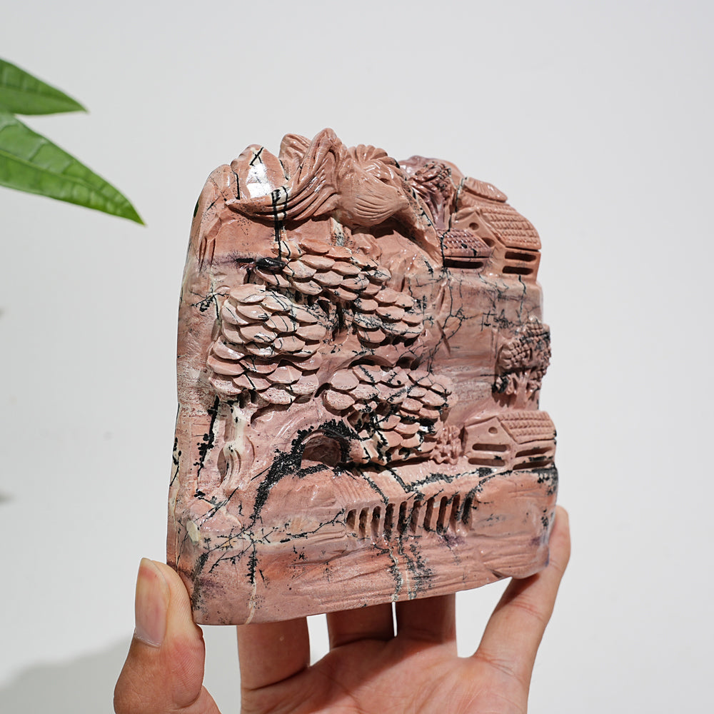 Unique,Natural Picture Jasper Landscape Carving