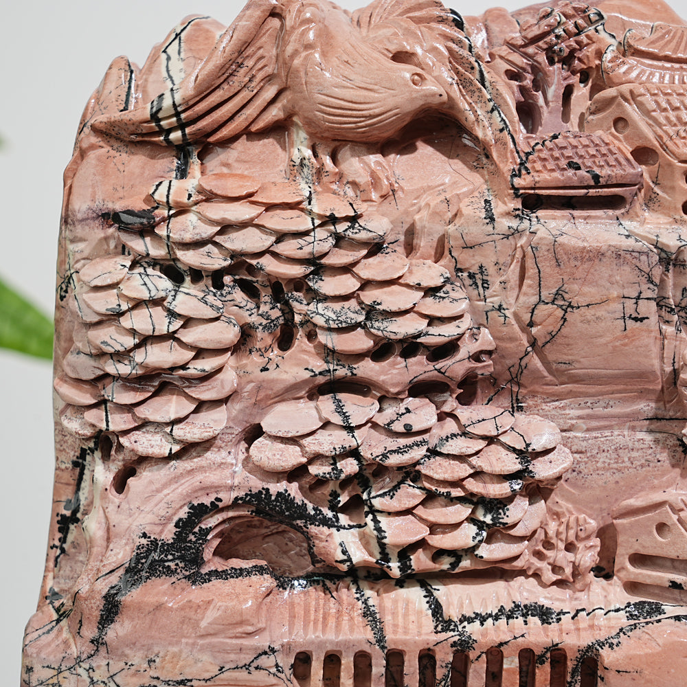 Unique,Natural Picture Jasper Landscape Carving