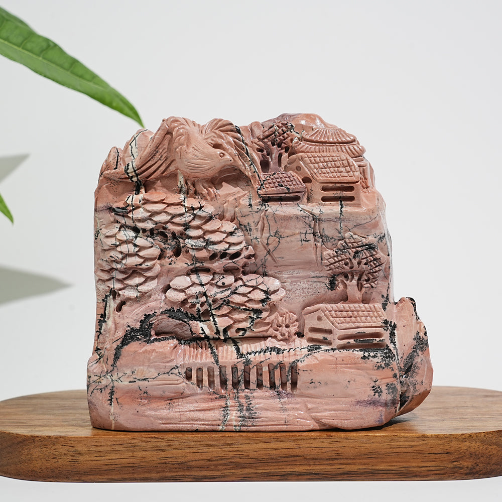 Unique,Natural Picture Jasper Landscape Carving