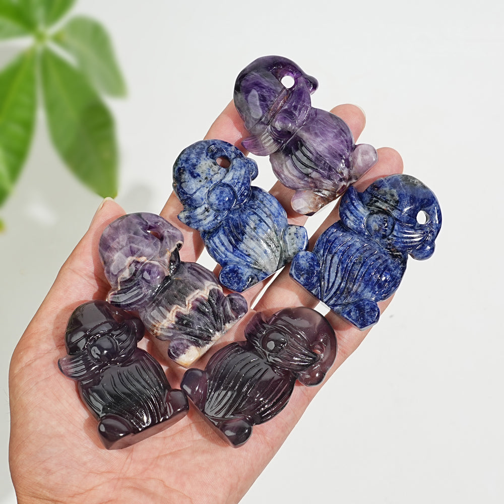 Natural Crystal Carving Whimsical Gnome Elder