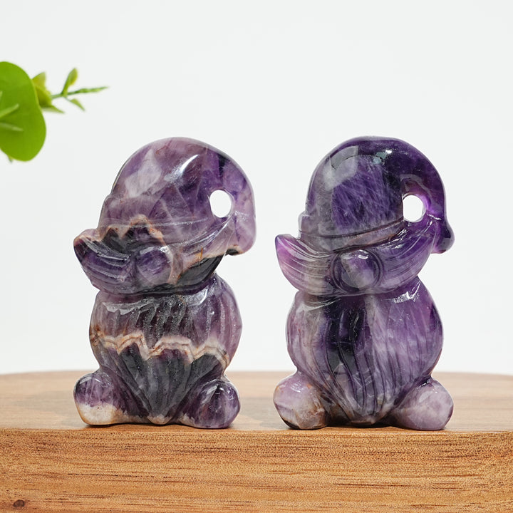 Natural Crystal Carving Whimsical Gnome Elder