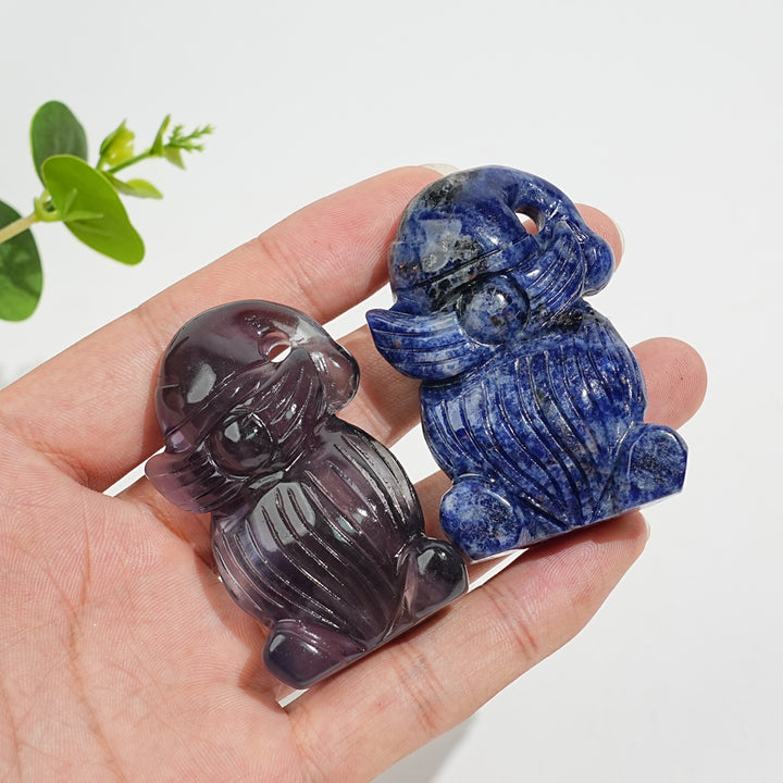 Natural Crystal Carving Whimsical Gnome Elder