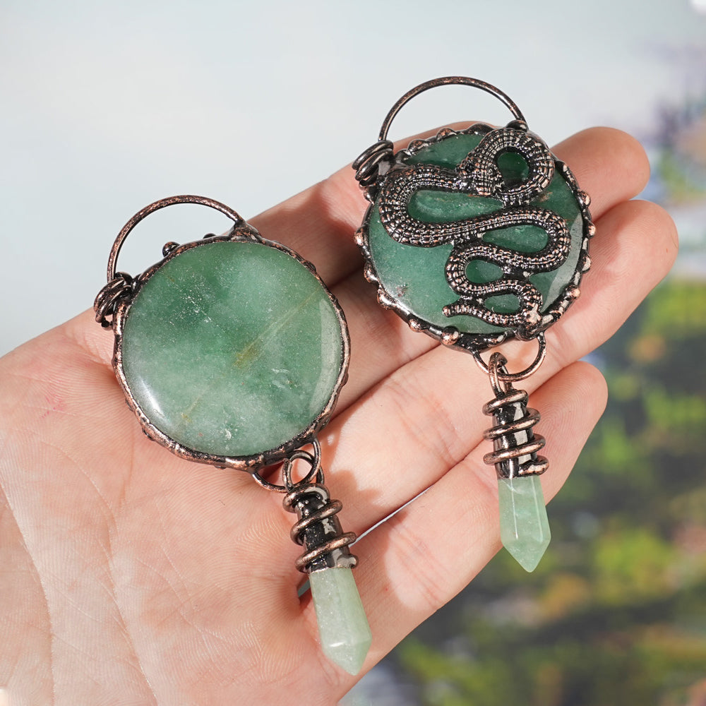 Natural Green Aventurine Snake Pendant