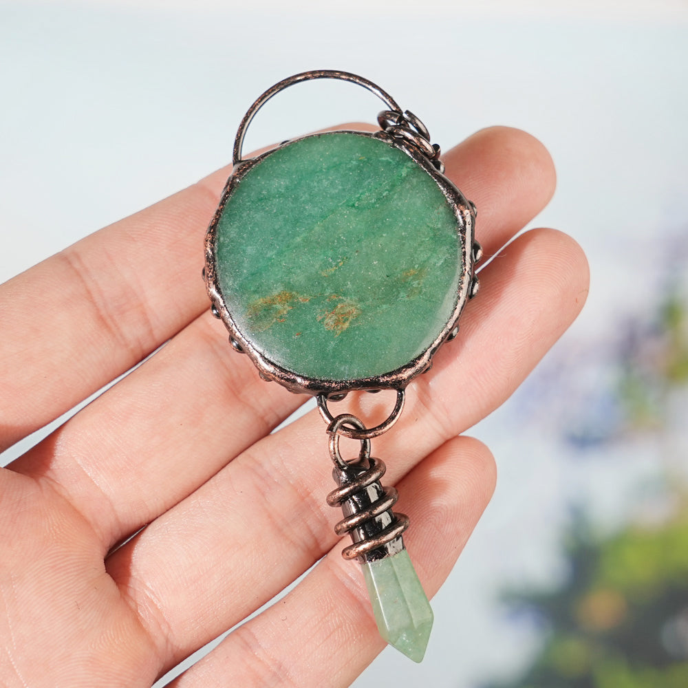 Natural Green Aventurine Snake Pendant