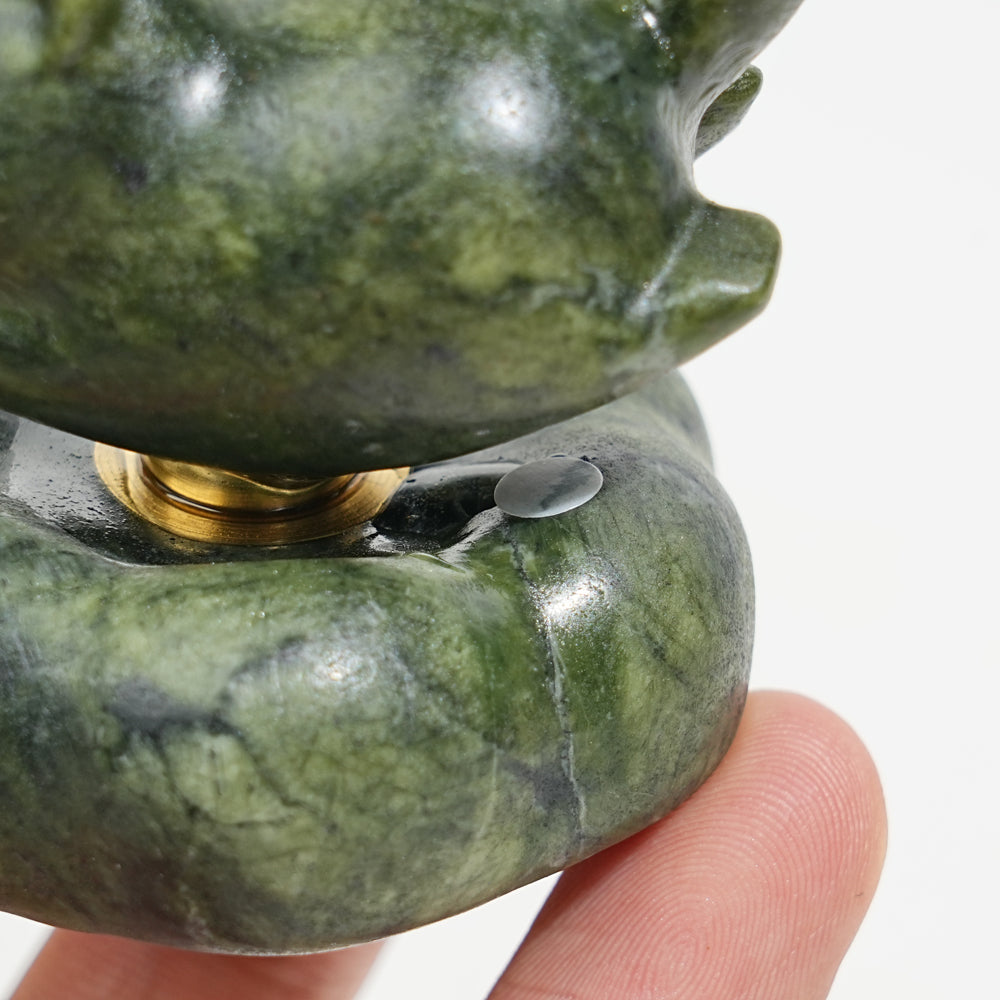 A Slightly Imperfect Natural Crystal Serpentine Wobble Cat