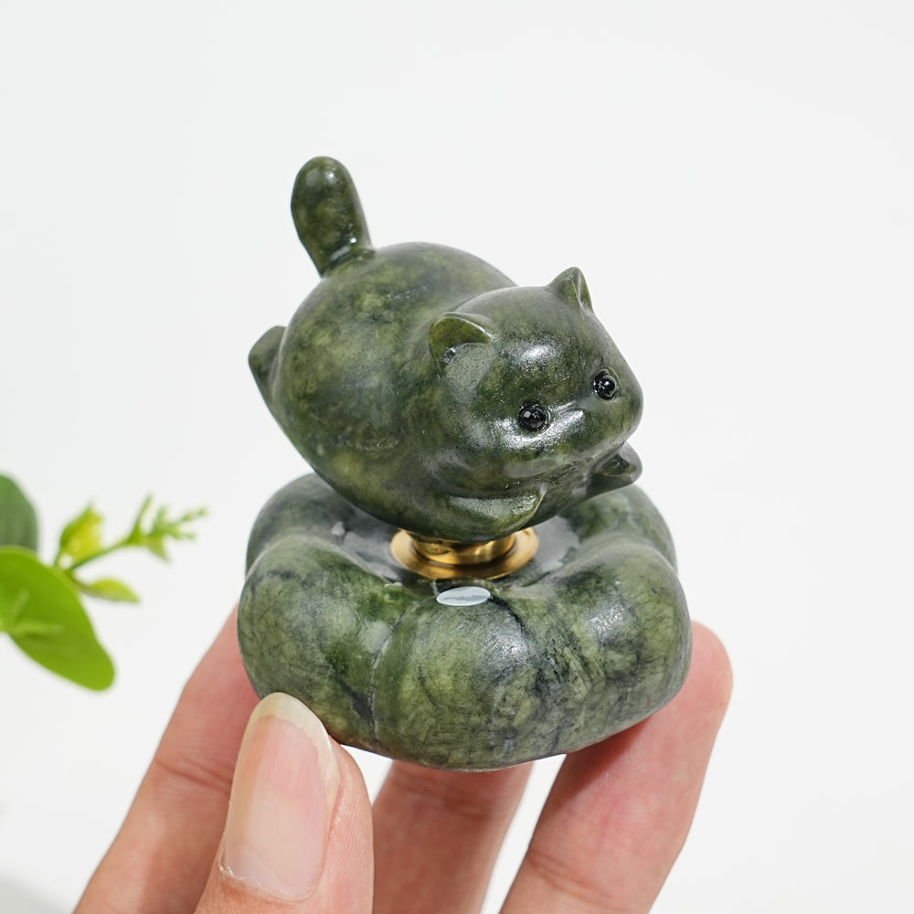 A Slightly Imperfect Natural Crystal Serpentine Wobble Cat