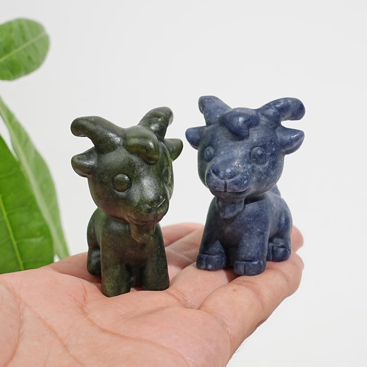 Natural Crystal Carving Cute Goat