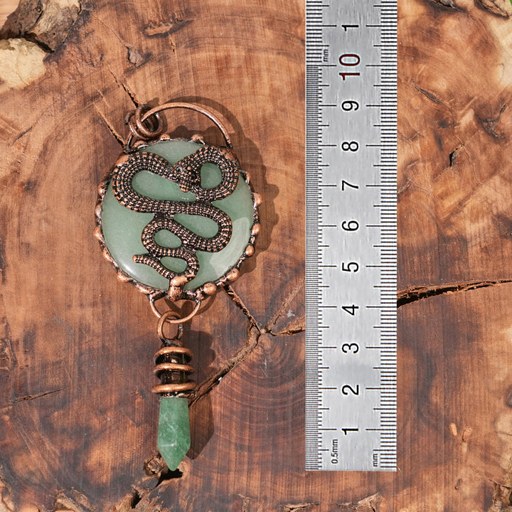 Natural Green Aventurine Snake Pendant