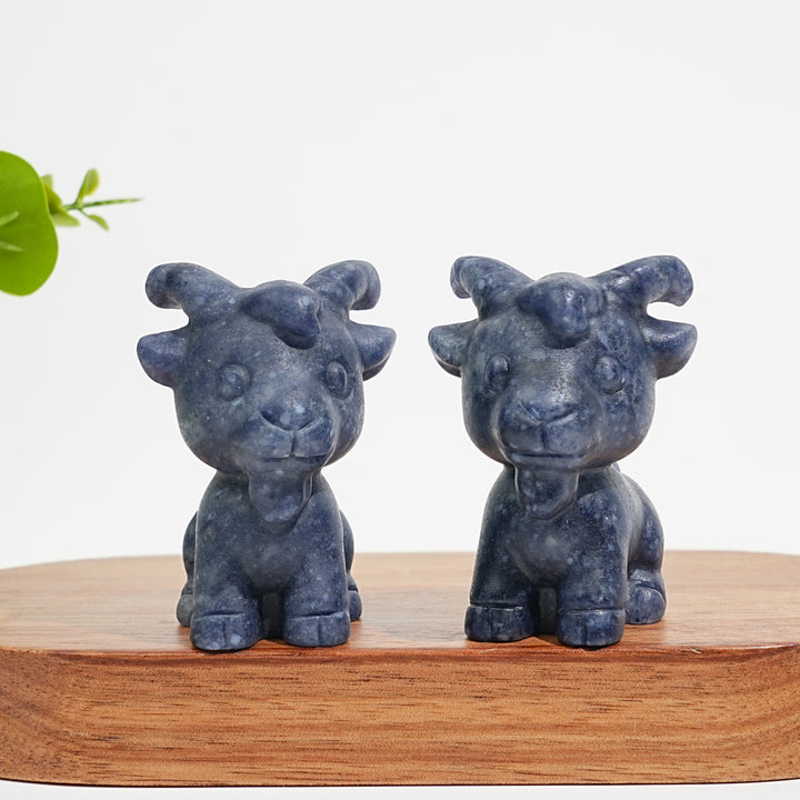 Natural Crystal Carving Cute Goat