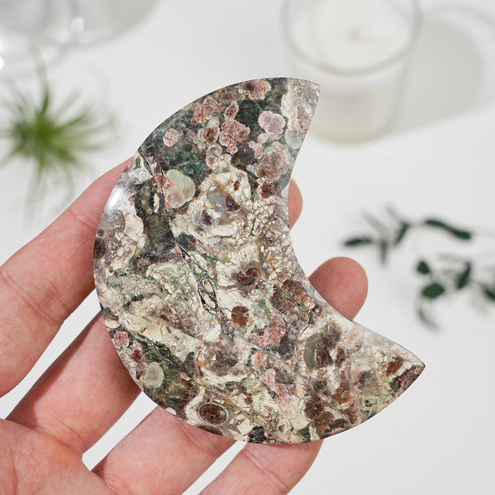 Natural Money Agate Moon