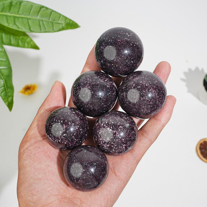 Natural Crystal Round Lepidolite Sphere
